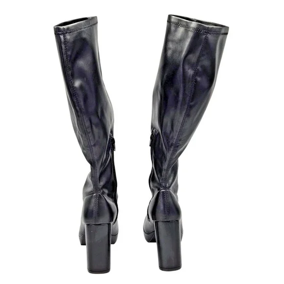 Mia Gavi Leather Boots Women's Size 8.5 Block Heel and Platform Black Modern NEW - Picture 6 of 9